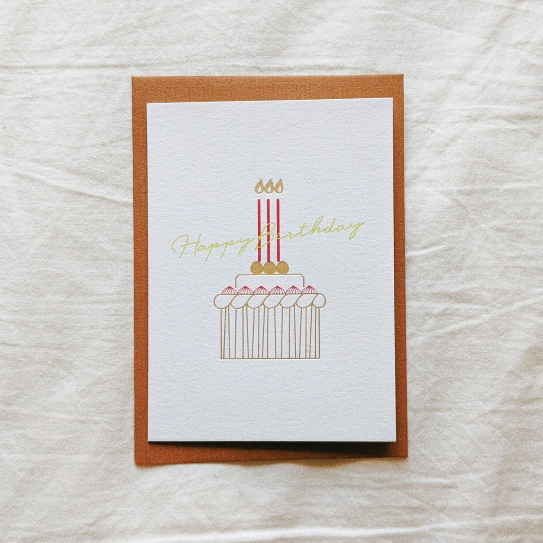 Hutte paper works / Birthday Card -cake