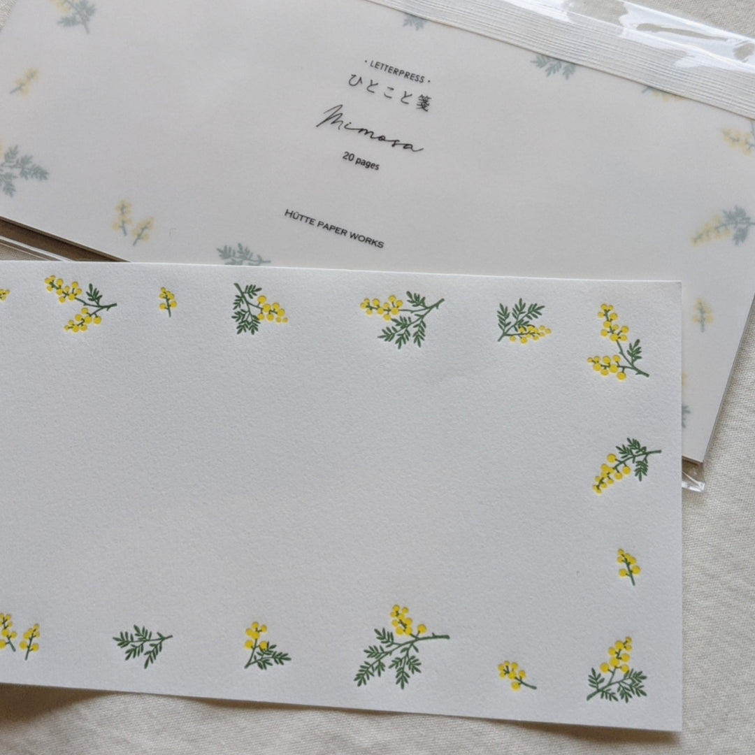 Hutte paper works / Letterpress Letter Pad -mimosa