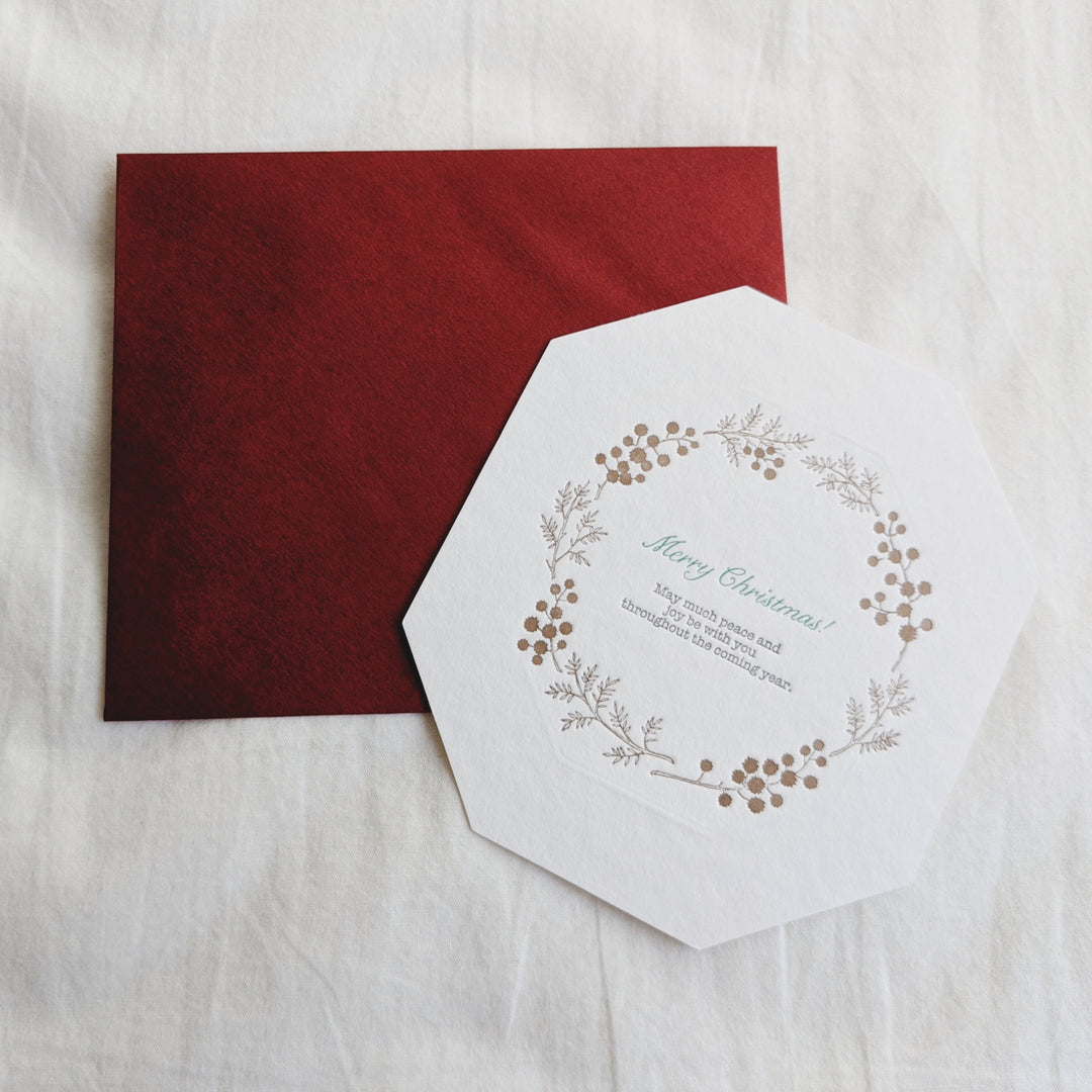 Hutte paper works / Christmas Card -Wreath/Wreath2/Christmas tree/Fir Tree Leaves